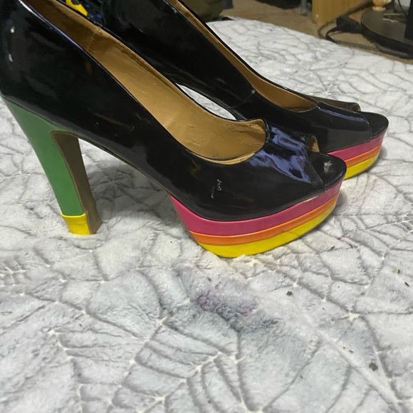 Cute platform colorful heels size 10 - Picture 7 of 8